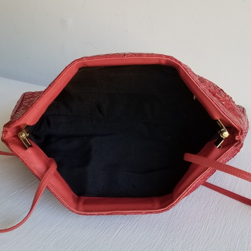 Vintage Palizzio Genuine Leather & Snakeskin Crossbody Hand Bag ⭐️⭐️ - Picture 14 of 16